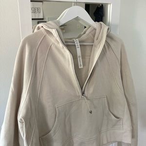 Lululemon scuba hoodie half zip color white opal Sz m/l